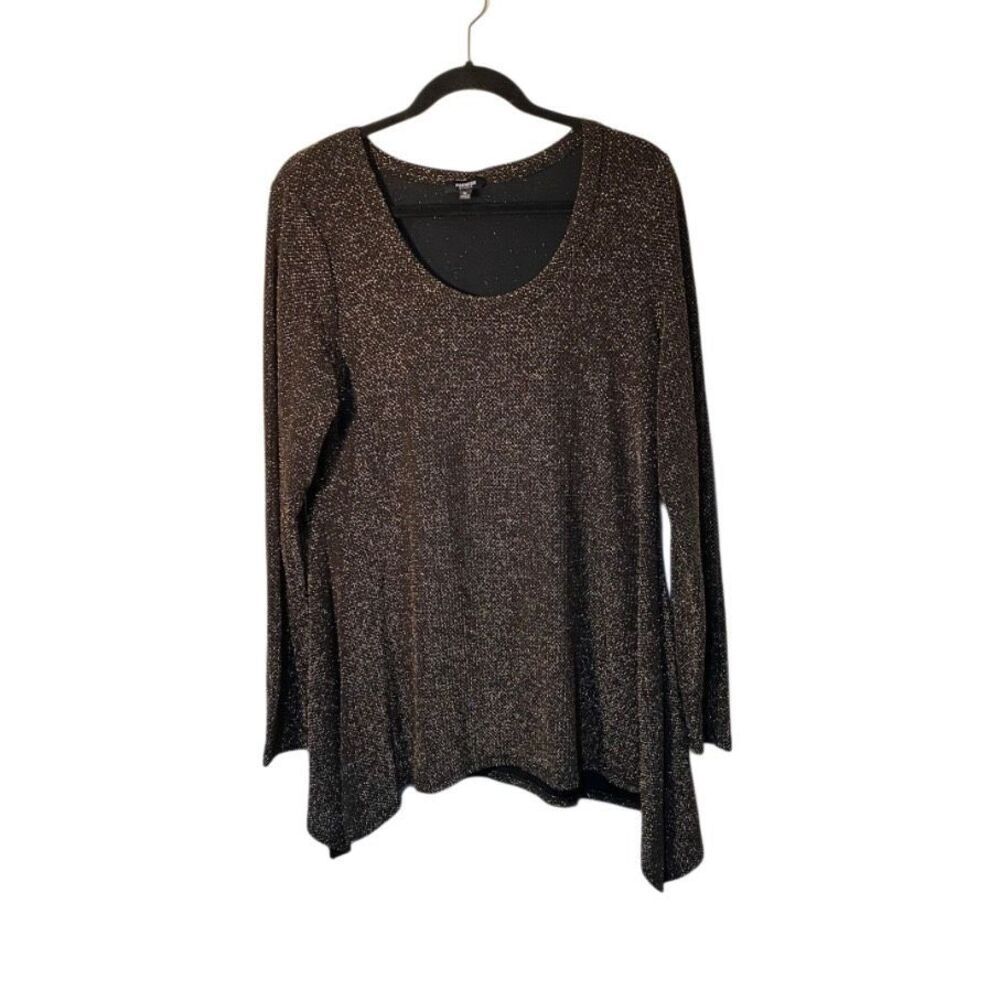 Premise studio women’s black and gold glitter sparkly long sleeve sweater XL
